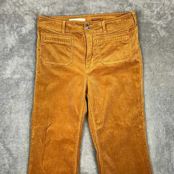 Pilcro Anthropologie Pants Womens 30 Bootcut Corduroy Trousers Burnt Orange - Picture 2 of 10